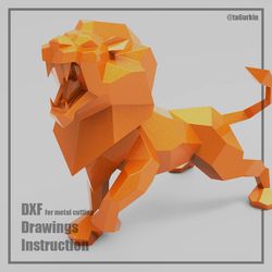 Welding Project Plans Drawings Lion (DXF, PDF)