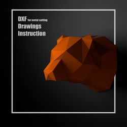 Welding Project Plans Drawings Bear Head (DXF, PDF)