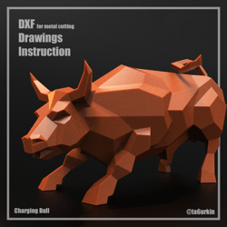 Welding Project Plans Drawings Charging Bull (DXF, PDF)