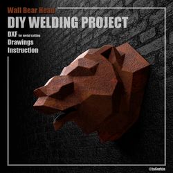 Welding Project Plans Drawings Bear v2 Head (DXF, PDF)