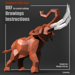 Welding Project Plans Drawings Elephant (DXF, PDF)