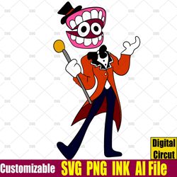 Caine SVG from the amazing digital circus SVG, Caine SVG, Caine SVG ink Png coloring page, Caine Circut desgin space