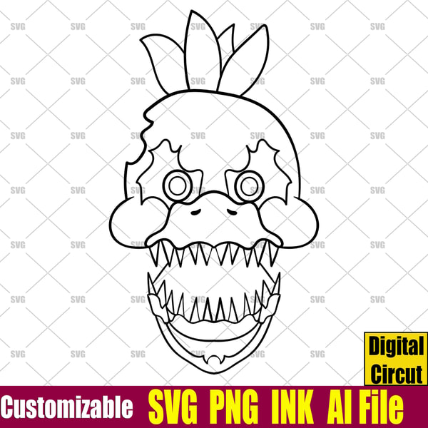 Nightmare Chica Five Nights at Freddy's Head Svg,Glamrock Ch - Inspire ... Nightmare Chica Five Nights at Freddy's Head Svg,Glamrock Ch - Inspire ...
