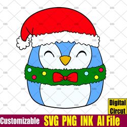 Christmas Squishmallows - Puff The Penguin SVG SquishmallowsColoring pages Badtz Maru Sanrio,png,Ink Circut desgin space