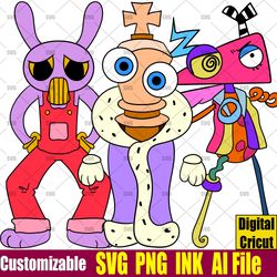 Zooble, Kinger From the amazing digital circus Jax SVG Vector Coloring pages  SVG png,Ink Cricut design space