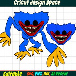 Editable Twisted Nightmare SVG, Huggy Wuggy, SVG Ink Twisted Nightmare Huggy Wuggy, Cricut desgin space Jax Circus