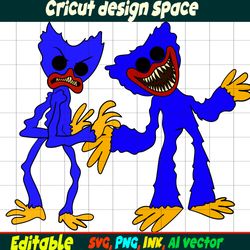 Editable Twisted Nightmare SVG, Huggy Wuggy, SVG Ink Twisted Nightmare Huggy Wuggy, Cricut desgin space Jax Circus..