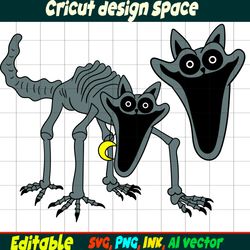 Editable Nightmare SVG -Catnap-from-Poppy-Playtime--Smiling-Critters SVG Cricut desgin space Jax Circus..