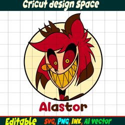 Editable Sticker Alastor Hazbin Hotel SVG Sticker from Hazbin Hotel Coloring Pages Sticker Alastor Hotel Vector..
