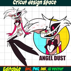Editable Angel Dust Hazbin Hotel SVG, Angel Dust Head Sticker SVG, Png,Ink, Angel Dust Coloring Pages Digital Download
