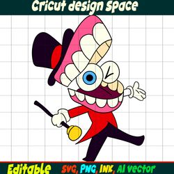 Editable caine the Amazing Digital circus SVG, Caine coloring pages, Caine Cut file vector, Instandt download SVG