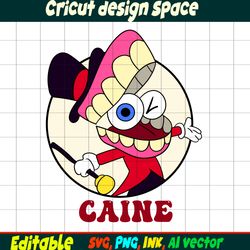 Editable caine the Amazing Digital circus SVG, Caine coloring pages, Caine Cut file vector, Instant download SVG