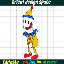 Editable Kaufmo Sticker the Amazing Digital circus SVG, Kaufmo coloring pages, Kaufmo Cut file vector, Instant download