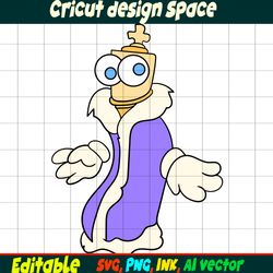 Editable Kinger Sticker the Amazing Digital circus SVG, Kinger coloring pages, Kinger Cut file vector, Instant download.