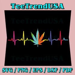 Weed Funny Cannabis Marijuana Leaf Svg, Heartbeat Stoner Tie Dye Svg, Marijuana Svg, Colorful leaf Svg, Cannabis Svg