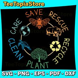 Save Bees Rescue Animals Svg, Recycle Plastic Earth Day 2024 Svg, Earth Day Svg, Save The Planet Svg, Earth Day 2024