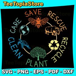 save bees rescue animals svg, recycle plastic earth day 2024 svg, earth day svg, save the planet svg, earth day 2024