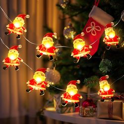 christmas lights decorations, santa claus led light string, cute christmas indoor decorations