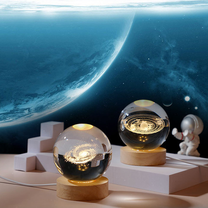 3D Crystal Ball Lamp  LED Night Light For Cozy Atmosphere  Home  Bedroom Decoration Gift For Teens  3