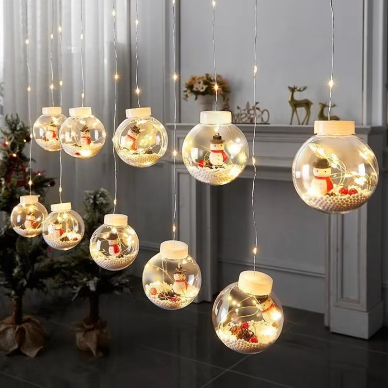 Christmas LED String Lights Warm Lantern Pendant For Curtains Walls Bedrooms Indoor Outdoor Fest 0