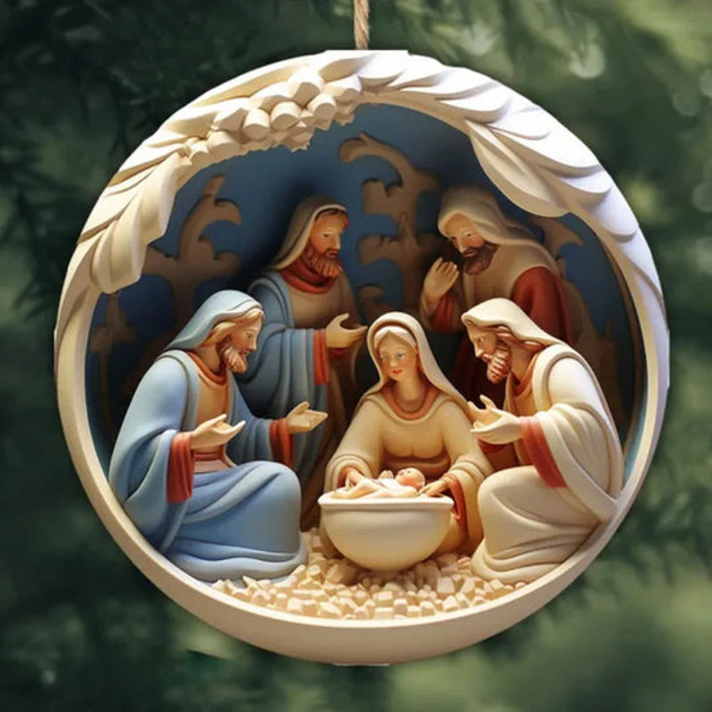 Christmas Jesus Nativity Ceramic Ornaments  Christian Christmas Decorations Christmas Gift 1