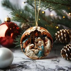 christmas jesus nativity ceramic ornaments – christian christmas decorations, christmas gift