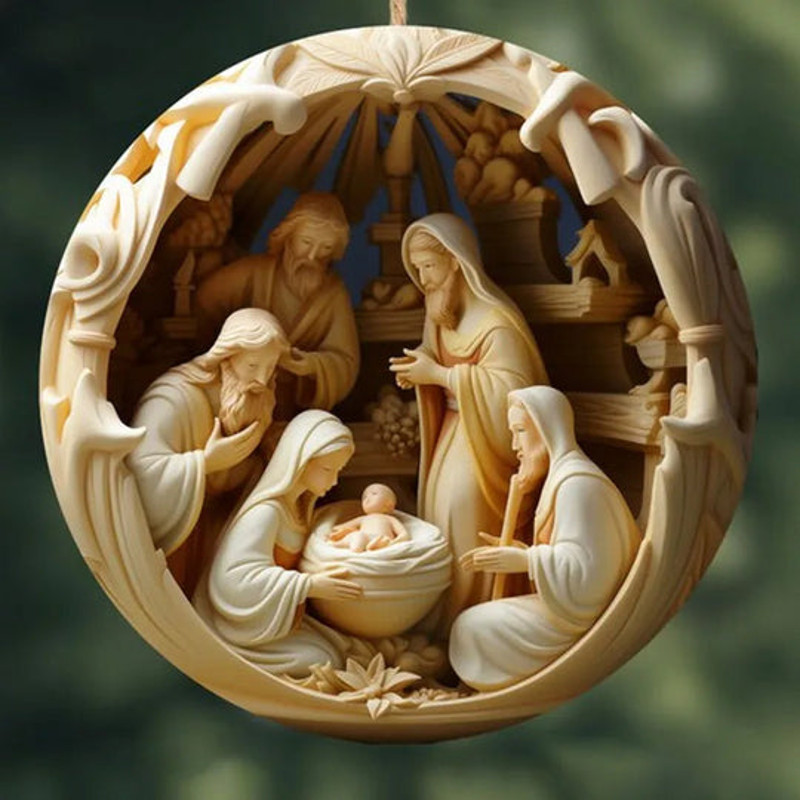 Christmas Jesus Nativity Ceramic Ornaments  Christian Christmas Decorations Christmas Gift 5