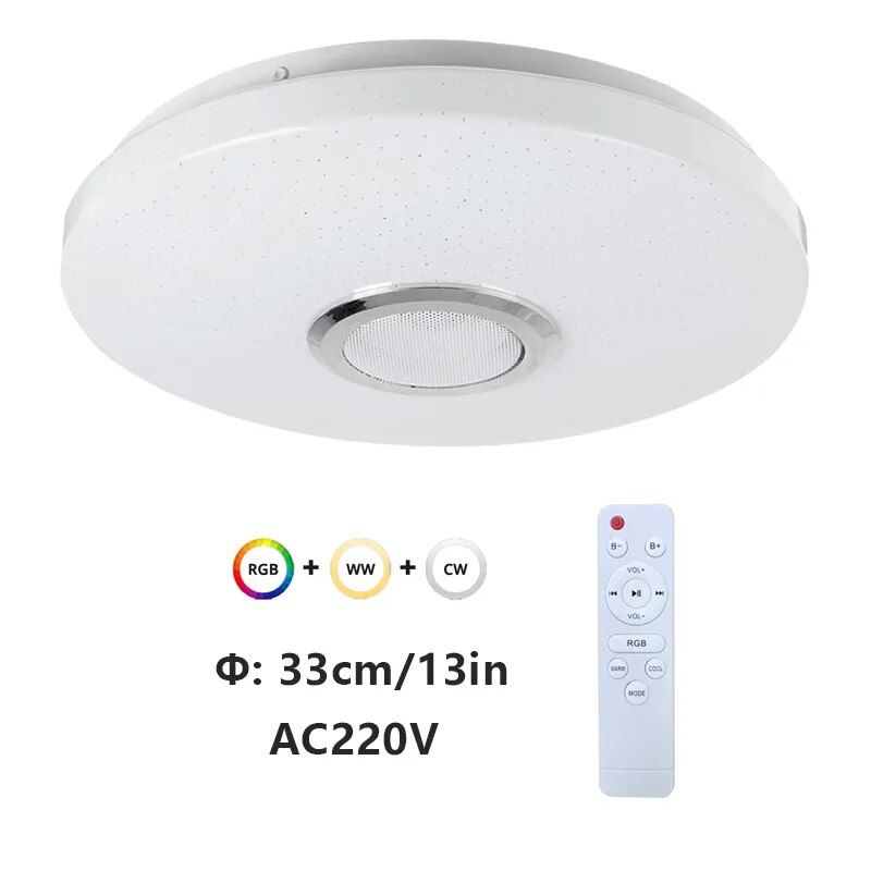 Smart RGB LED Ceiling Light with Bluetooth Speaker  Remote