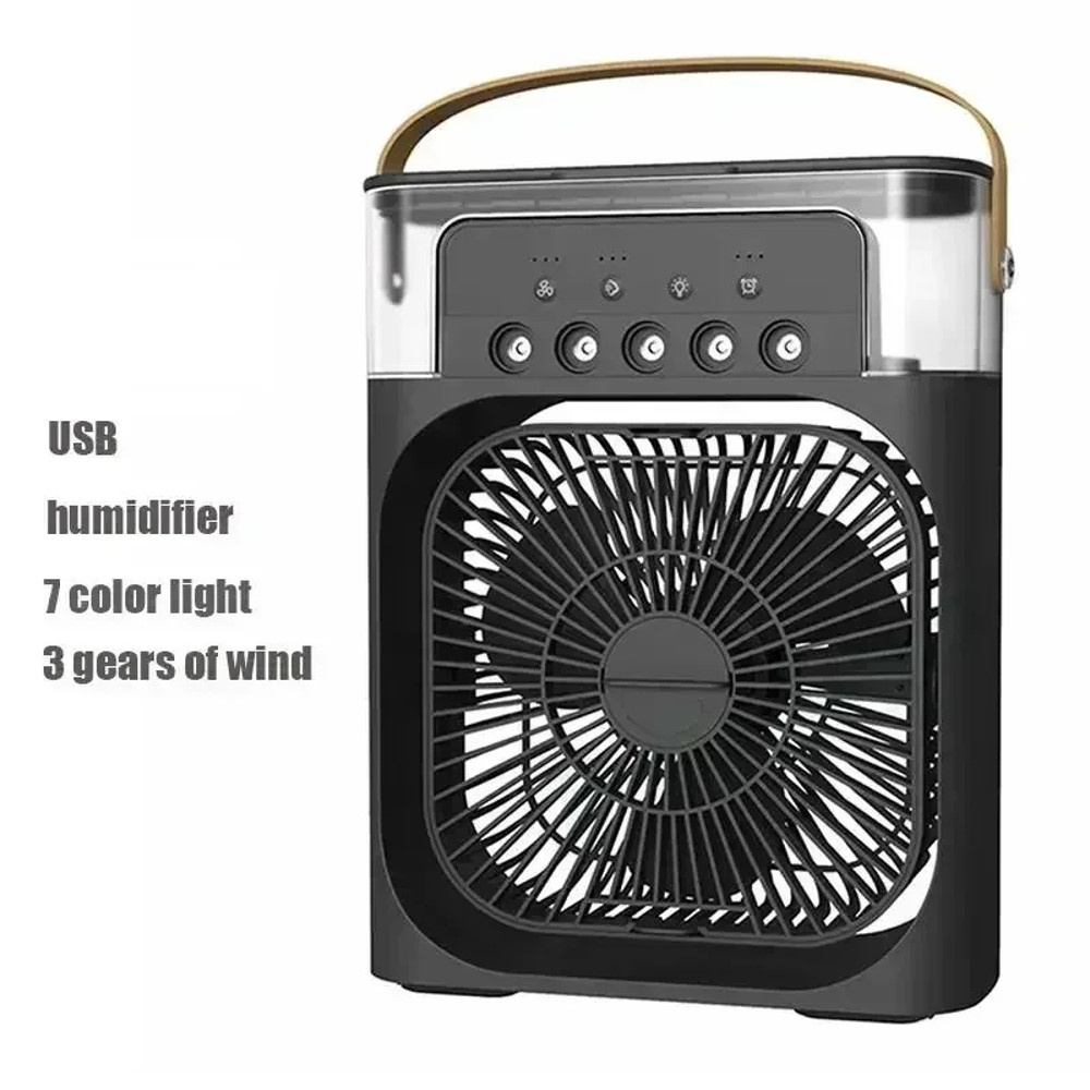 LED Mini Air Cooler Fan, Portable Humidifier and Air Conditioner for Household, Office, and Camping