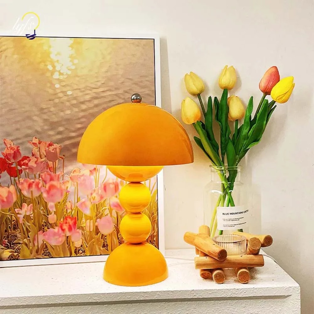 Nordic LED Flowers Table Lamp USB Dimmable for Home Living, Bedroom Bedside Decoration, LED Night Desk Light