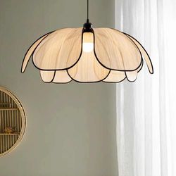 vintage hand-woven lotus dining room chandelier, bedroom living room lamp, art atmosphere lighting, living room lamp