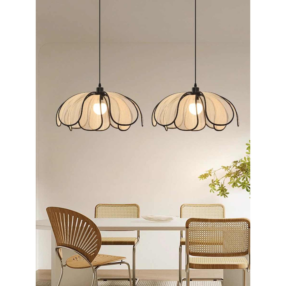 Vintage Hand-Woven Lotus Dining Room Chandelier, Bedroom Living Room Lamp, Art Atmosphere Lighting, Living Room Lamp