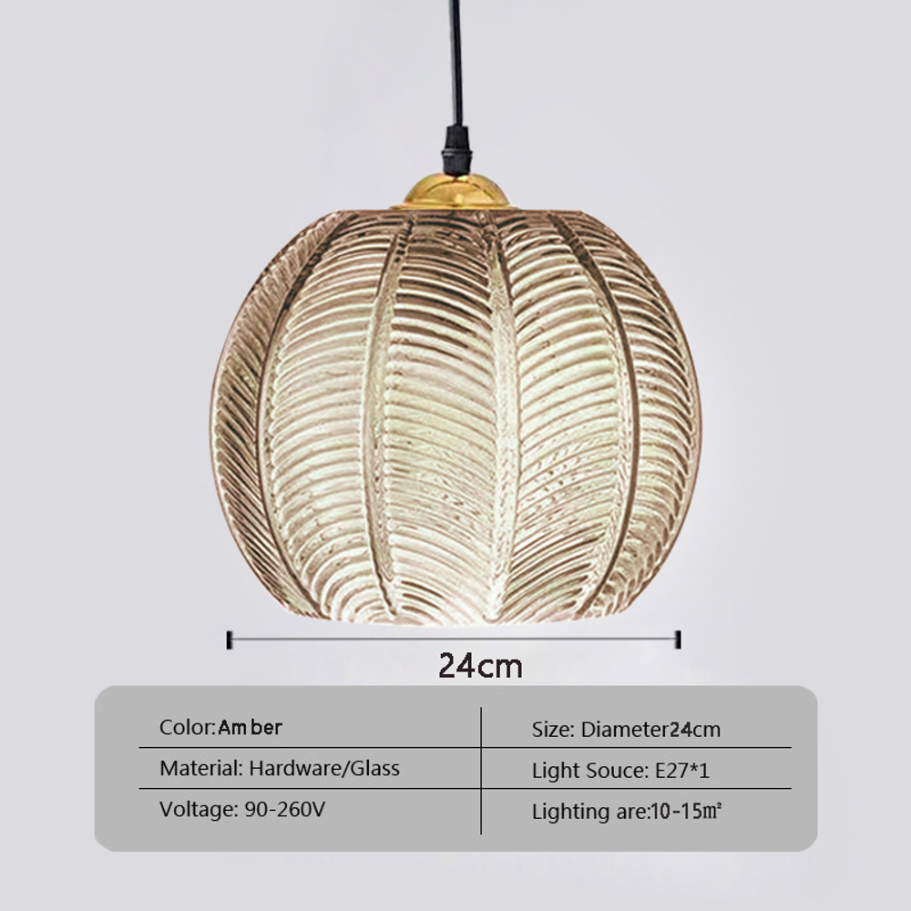 Nordic Glass Pendant Light Green Leaf Pattern, Lighting For Living Room Dining Room, Hotel Study Bedroom