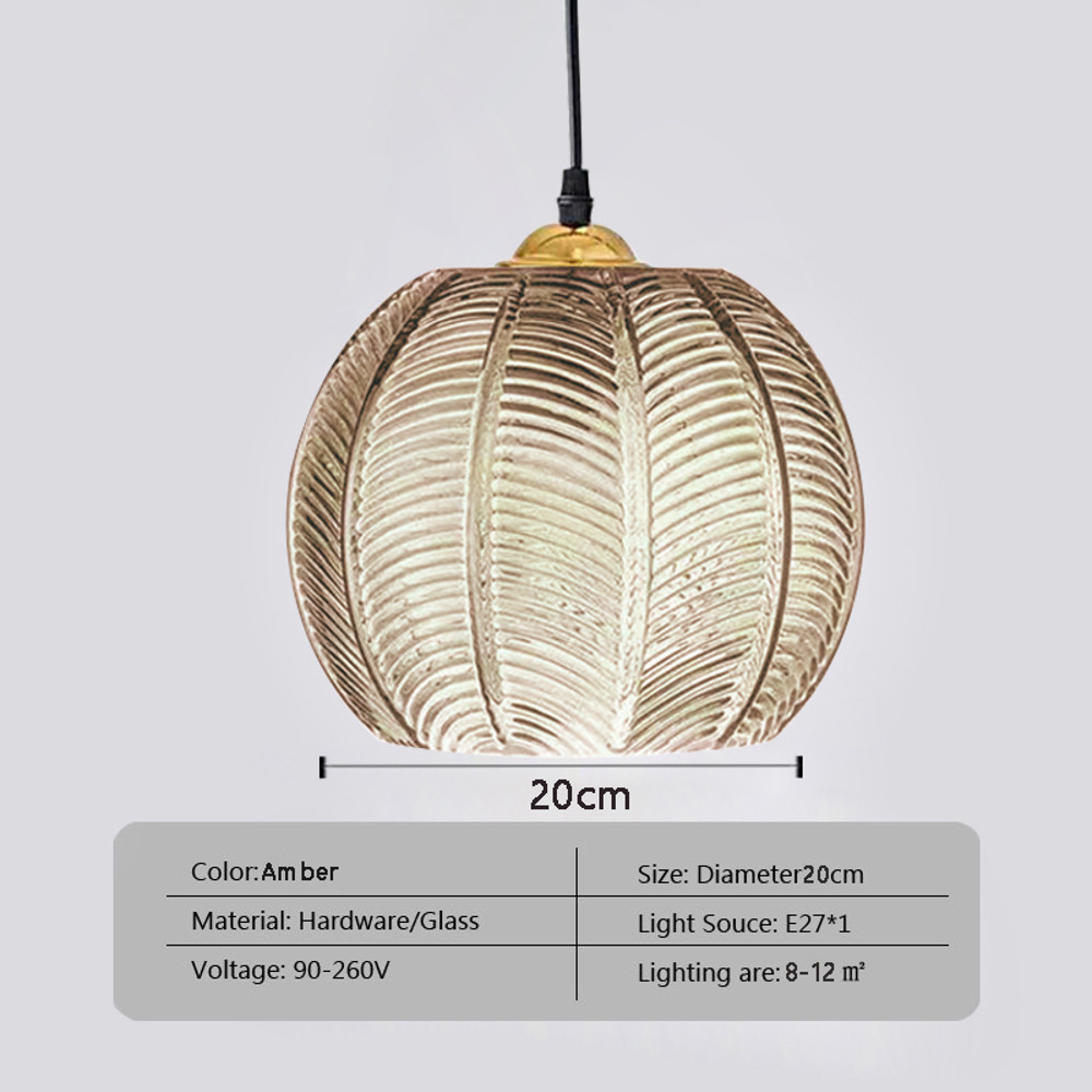 Nordic Glass Pendant Light Green Leaf Pattern, Lighting For Living Room Dining Room, Hotel Study Bedroom