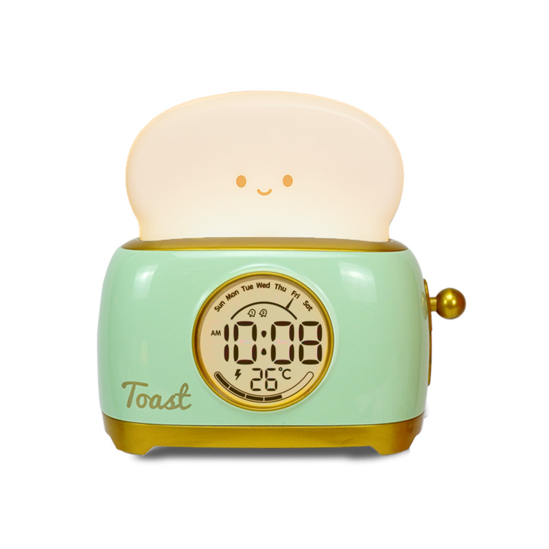 Kid Alarm Clock LED Night Light Digital Cute Bedside Clock Childrens Sleep Trainer Temperature Disp 5