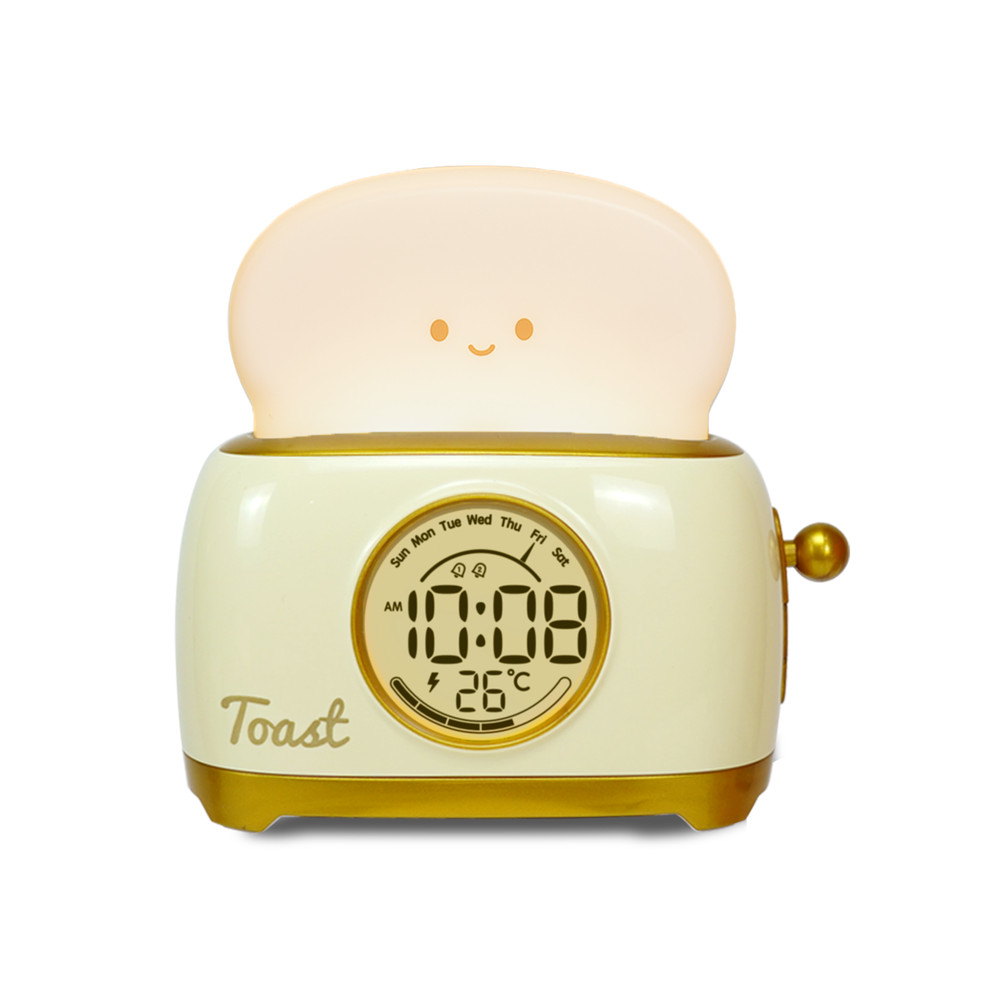 Kid Alarm Clock LED Night Light Digital Cute Bedside Clock Childrens Sleep Trainer Temperature Disp 6