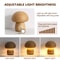 Wooden Mushrooms Night Light Bedroom Bedside Table Lamp Walnut Beech Wood Warm Dimmable Desk Light 2