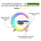 GShaped LED Smart Wake Up Light With RGB Night Light Wireless Speaker 5in1 Charger Alarm Clock 1