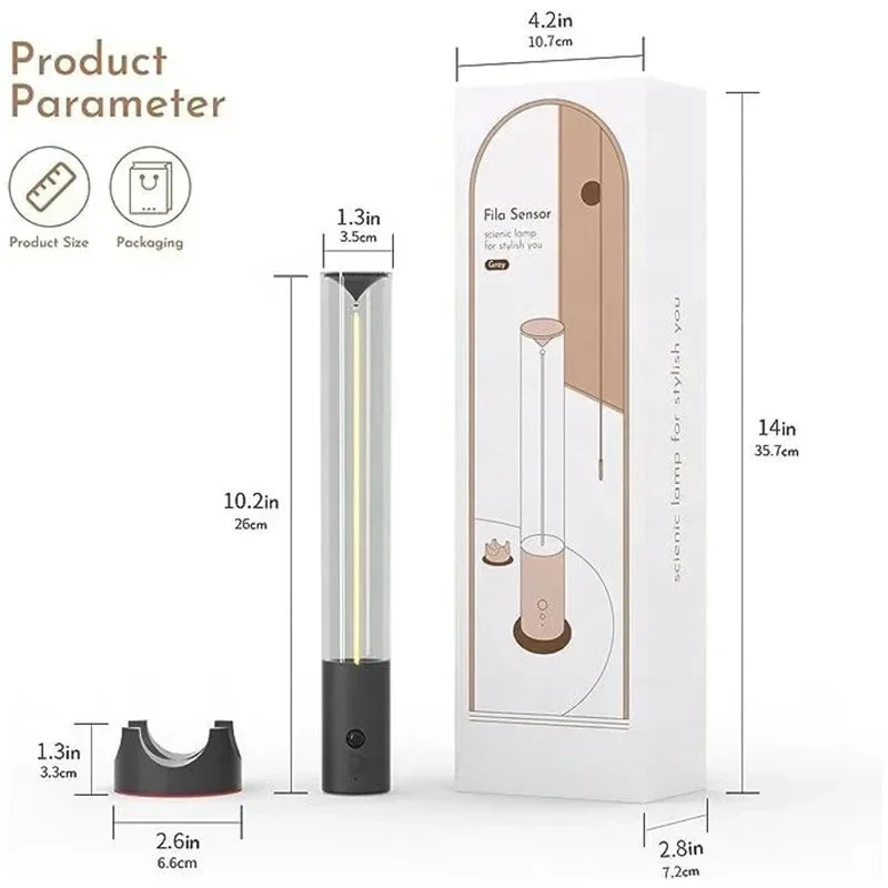 Cordless Desk Lamp USB Rechargeable Bedroom Bedside Light Magneto Touch Table Lamp Home Decoration  4
