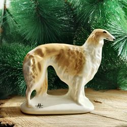 figurine Russian borzoi, statuette dog, ceramics, handmade