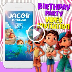 Luca video invitation, Luca birthday party animated invite, Disney mobile digital custom video evite, e invitation