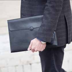 leather laptop sleeve 13 inch - document & laptop organizer, personalized folio