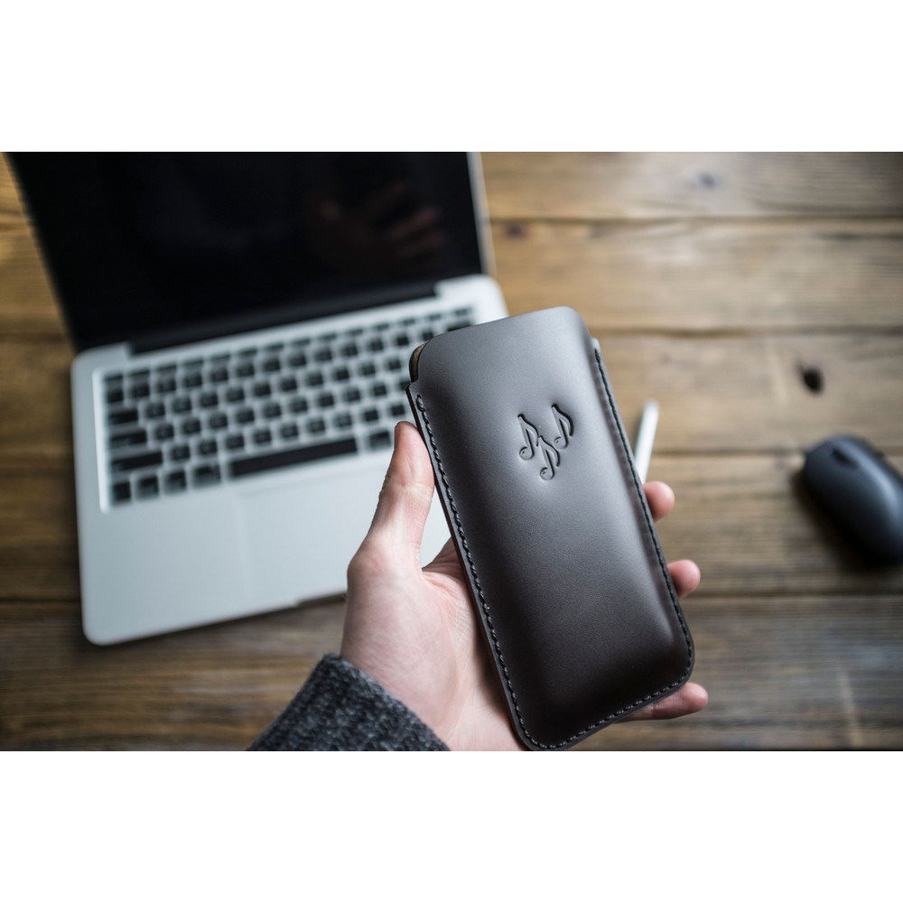 IPhone Leather Sleeve SE XS 11 12 13 14 15 16 Pro Max Leather Pouch Monogram 5