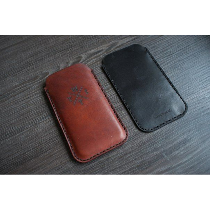 IPhone Leather Sleeve SE XS 11 12 13 14 15 16 Pro Max Leather Pouch Monogram 6