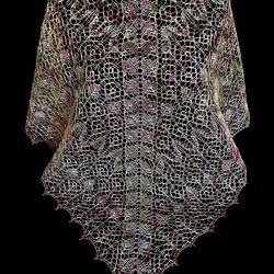 Linen Shawl, lace shawl, triangular shawl, soft shawl