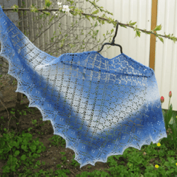Wool blue Shawl, lace shawl, shawl, soft shawl, gradient shawl