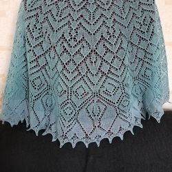 Wool blue Shawl, lace shawl, shawl, soft shawl, shawl