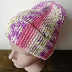 Woolen hat biny, hat, pink hat