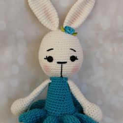 A stuffed bunny toy, stuffed toy, bunny