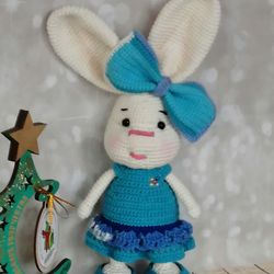 The Hare in blue, A stuffed bunny toy, stuffed toy, bunny